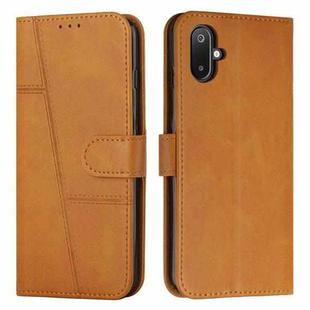 For Samsung Galaxy F06 5G / M06 5G Stitching Calf Texture Buckle Leather Phone Case(Yellow)