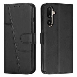 For Samsung Galaxy F16 5G / M16 5G Stitching Calf Texture Buckle Leather Phone Case(Black)