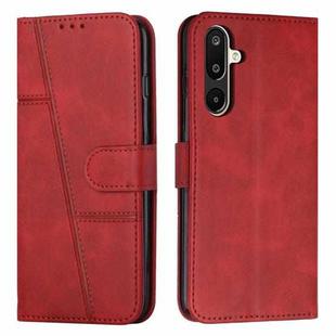 For Samsung Galaxy F16 5G / M16 5G Stitching Calf Texture Buckle Leather Phone Case(Red)