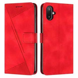 For Samsung Galaxy F06 / M06 5G Dream Triangle Leather Phone Case with Long  Lanyard(Red)