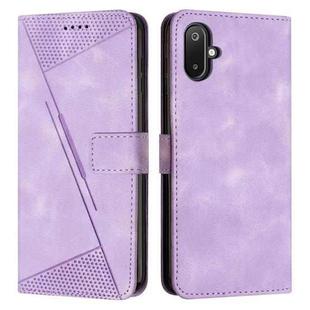 For Samsung Galaxy F06 / M06 5G Dream Triangle Leather Phone Case with Long  Lanyard(Purple)
