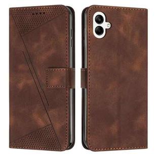 For Samsung Galaxy A06 4G Dream Triangle Leather Phone Case with Long  Lanyard(Brown)