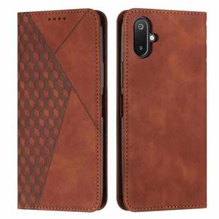 For Samsung Galaxy F06 5G / M06 5G Diamond Splicing Skin Feel Magnetic Leather Phone Case(Brown)