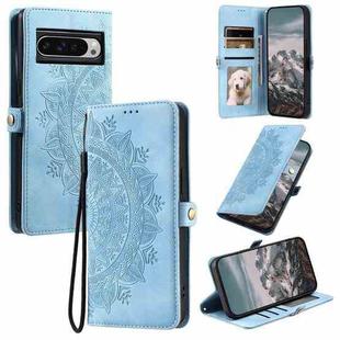 For Google Pixel 9 Pro XL Skin Feel Totem Embossed Leather Phone Case(Blue)