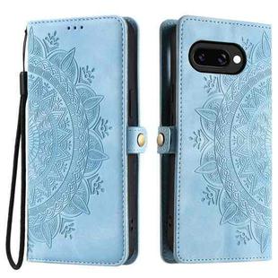 For Google Pixel 9a Skin Feel Totem Embossed Leather Phone Case(Blue)