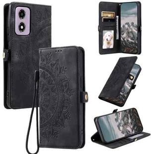 For Motorola Moto G24 / G04 Skin Feel Totem Embossed Leather Phone Case(Black)