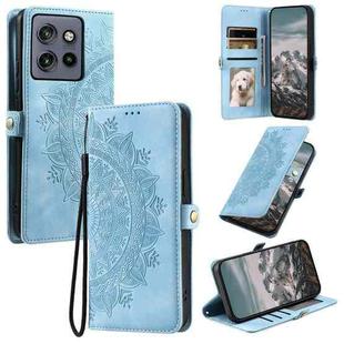 For Motorola Edge 50 Neo Skin Feel Totem Embossed Leather Phone Case(Blue)