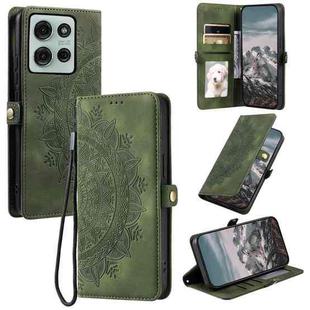 For Motorola Moto G75 5G Skin Feel Totem Embossed Leather Phone Case(Deep Green)