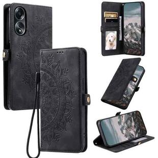 For OPPO A58 4G Skin Feel Totem Embossed Leather Phone Case(Black)