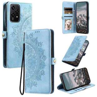 For Honor 200 Lite Global Skin Feel Totem Embossed Leather Phone Case(Blue)