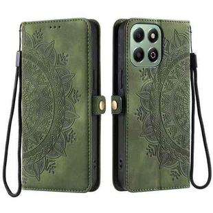 For Honor X6b / X6a Skin Feel Totem Embossed Leather Phone Case(Deep Green)