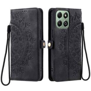 For Honor X6b / X6a Skin Feel Totem Embossed Leather Phone Case(Black)