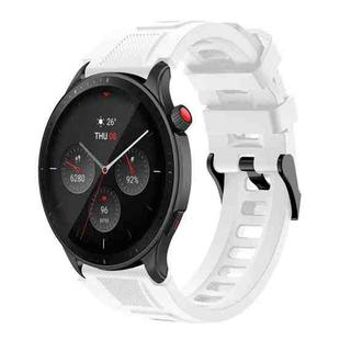 22mm Sports Style Steel Buckle Silicone Watch Band(White)