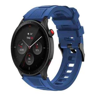 22mm Sports Style Steel Buckle Silicone Watch Band(Midnight Blue)