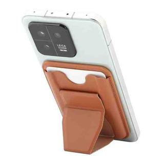 MagSafe Magnetic Wallet Card Hourglass Fold Holder Case(Brown)