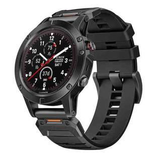 For Garmin Fenix 7 Fluororubber Quick Release Watch Band(Black)