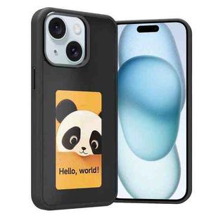 For iPhone 15 Four-Color E-ink Screen NFC DIY Phone Case(Black)