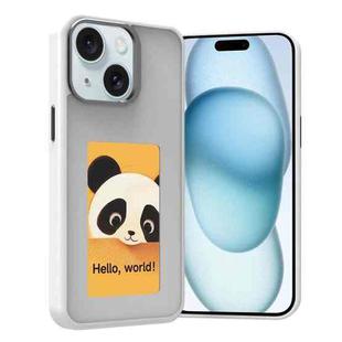 For iPhone 15 Four-Color E-ink Screen NFC DIY Phone Case(White)