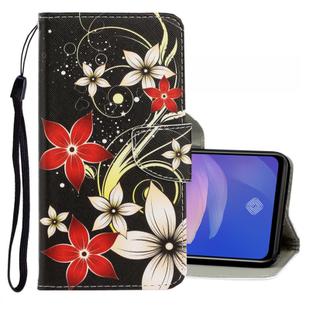 For Vivo S1 Pro 3D Colored Drawing Horizontal Flip PU Leather Case with Holder & Card Slots & Wallet(Red Flower)