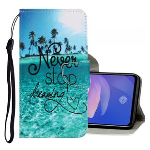 For Vivo S1 Pro 3D Colored Drawing Horizontal Flip PU Leather Case with Holder & Card Slots & Wallet(Blue Coconut Grove)