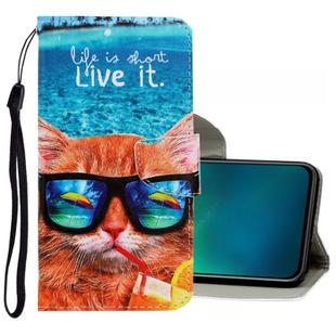 For Vivo V17 Pro 3D Colored Drawing Horizontal Flip PU Leather Case with Holder & Card Slots & Wallet(Underwater Cat)