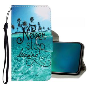 For Vivo V17 Pro 3D Colored Drawing Horizontal Flip PU Leather Case with Holder & Card Slots & Wallet(Blue Coconut Grove)