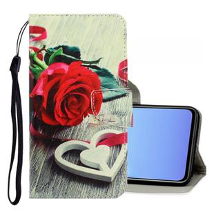 For Vivo V19 3D Colored Drawing Horizontal Flip PU Leather Case with Holder & Card Slots & Wallet(Red Rose)