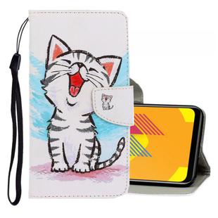 For Vivo Y11 (2019) 3D Colored Drawing Horizontal Flip PU Leather Case with Holder & Card Slots & Wallet(Red Mouth Cat)