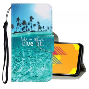 For Vivo Y11 (2019) 3D Colored Drawing Horizontal Flip PU Leather Case with Holder & Card Slots & Wallet(Coconut Tree)