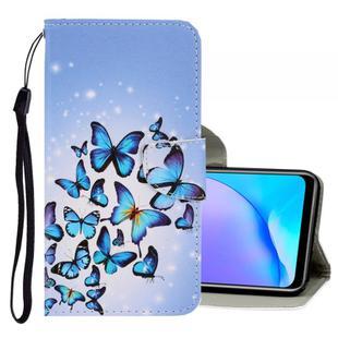 For Vivo Y17 / Y12 / Y15 3D Colored Drawing Horizontal Flip PU Leather Case with Holder & Card Slots & Wallet(Multiple Butterflies)