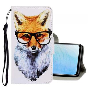 For Vivo Y19 3D Colored Drawing Horizontal Flip PU Leather Case with Holder & Card Slots & Wallet(Fox)