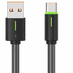 USAMS SJ732 1m 3A USB to Type-C Bicolor Design Fast Charging Cable(Black)