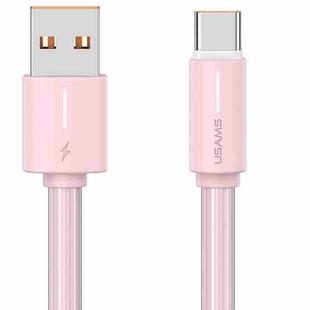 USAMS SJ732 1m 3A USB to Type-C Bicolor Design Fast Charging Cable(Pink)