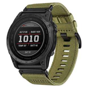 For Garmin Fenix 7X Nylon Canvas Quick Release Watch Band(Army Green)