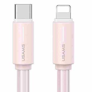 USAMS SJ735 1m 30W Type-C to 8 Pin Bicolor Design Fast Charging Cable(Pink)