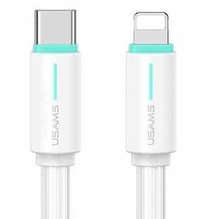 USAMS SJ735 1m 30W Type-C to 8 Pin Bicolor Design Fast Charging Cable(White)