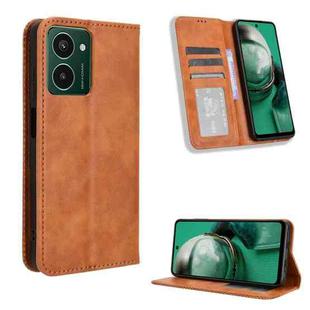 For HMD Pulse Pro / Pulse / Pulse+ Magnetic Buckle Retro Texture Leather Phone Case(Brown)