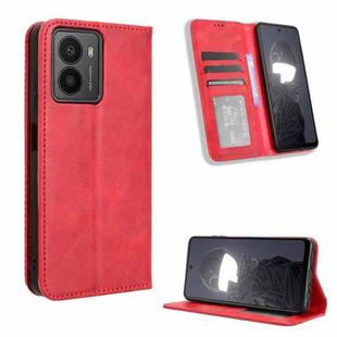 For HMD Fusion 5G Magnetic Buckle Retro Texture Leather Phone Case(Red)