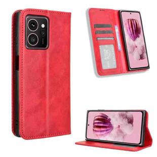 For HMD Skyline Magnetic Buckle Retro Texture Leather Phone Case(Red)