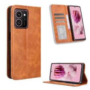 For HMD Skyline Magnetic Buckle Retro Texture Leather Phone Case(Brown)