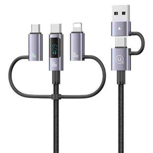 USAMS 60W 6 in 1 Digital Display Fast Charging Cable, Length:2m(Titanium Gray)