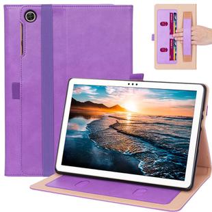 For Huawei Enjoy Tablet 2 10.1 inch Business Retro Texture Horizontal Flip Leather Case with Holder & Card Slots & Hand Strap(Purple)