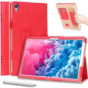 For Huawei MatePad 10.8 (2020) Business Retro Texture Horizontal Flip Leather Case with Holder & Card Slots & Hand Strap(Red)