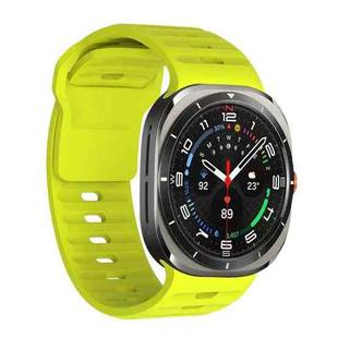 For Samsung Galaxy Watch Ultra 47mm Wavy Texture Silicone Watch Band(Fluorescent Yellow)