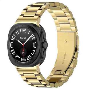 For Samsung Galaxy Watch Ultra 47mm Three Beads Stainless Steel Watch Band(Gold)