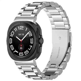 For Samsung Galaxy Watch Ultra 47mm Three Beads Stainless Steel Watch Band(Silver)