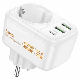 hoco AC26 PD20W Type-C, 2 x USB Ports Socket Charger, Plug:EU Plug / German(White)