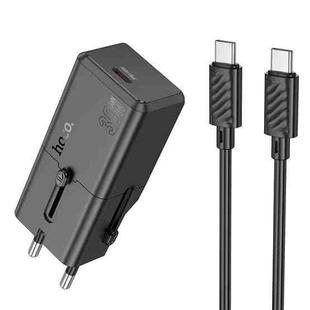 hoco AC25 Mini Single Port PD30W Universal Travel Charger with Type-C to Type-C Cable(Black)