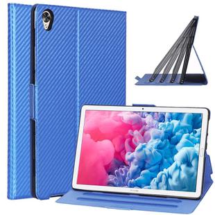 For Huawei MatePad 10.8 (2020) Ultra-thin Carbon Fiber Front Support Horizontal Flip Leather Case with Holder(Blue)