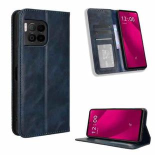 For T-Mobile Revvl 7 Pro 5G Magnetic Buckle Retro Texture Leather Phone Case(Blue)